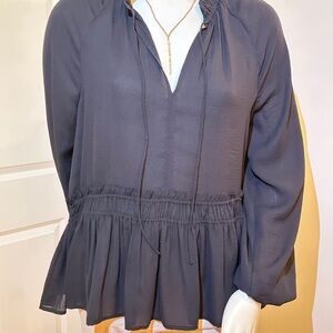 LOFT Black Peplum Blouse